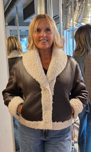 Teddy faux leather jacket
