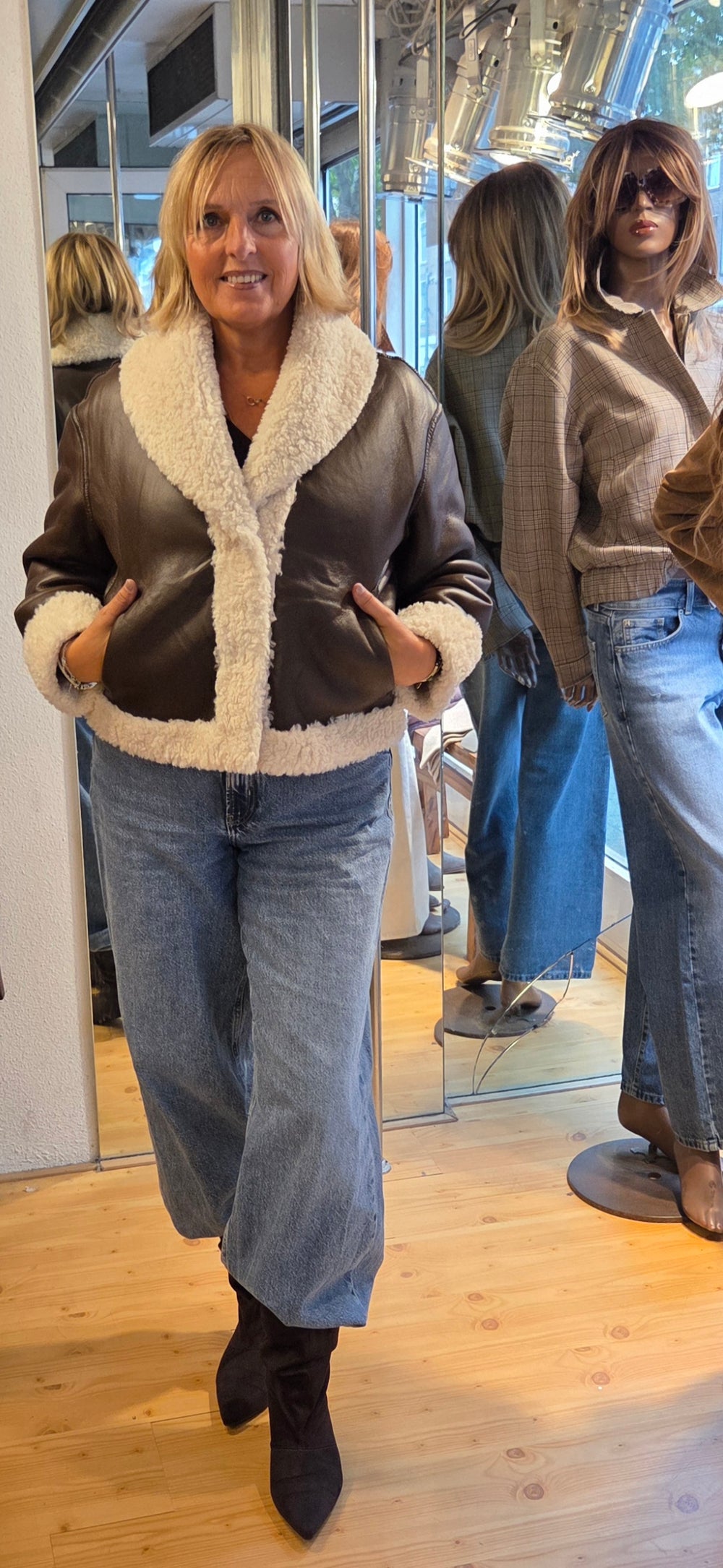 Teddy faux leather jacket