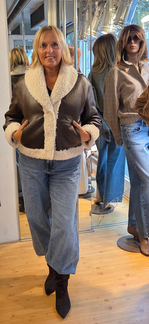 Teddy faux leather jacket