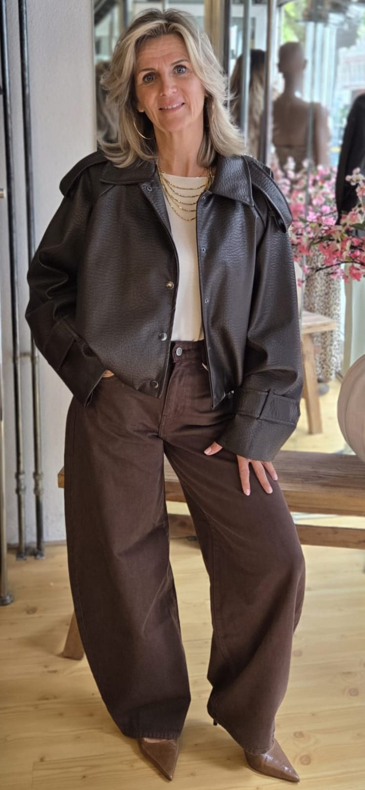 Bruine barrel jeans