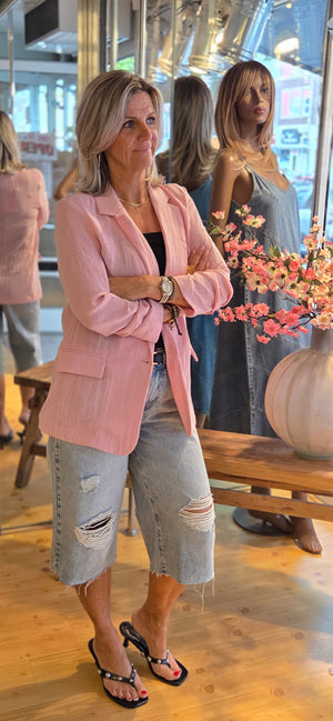 Linnenblazer roze