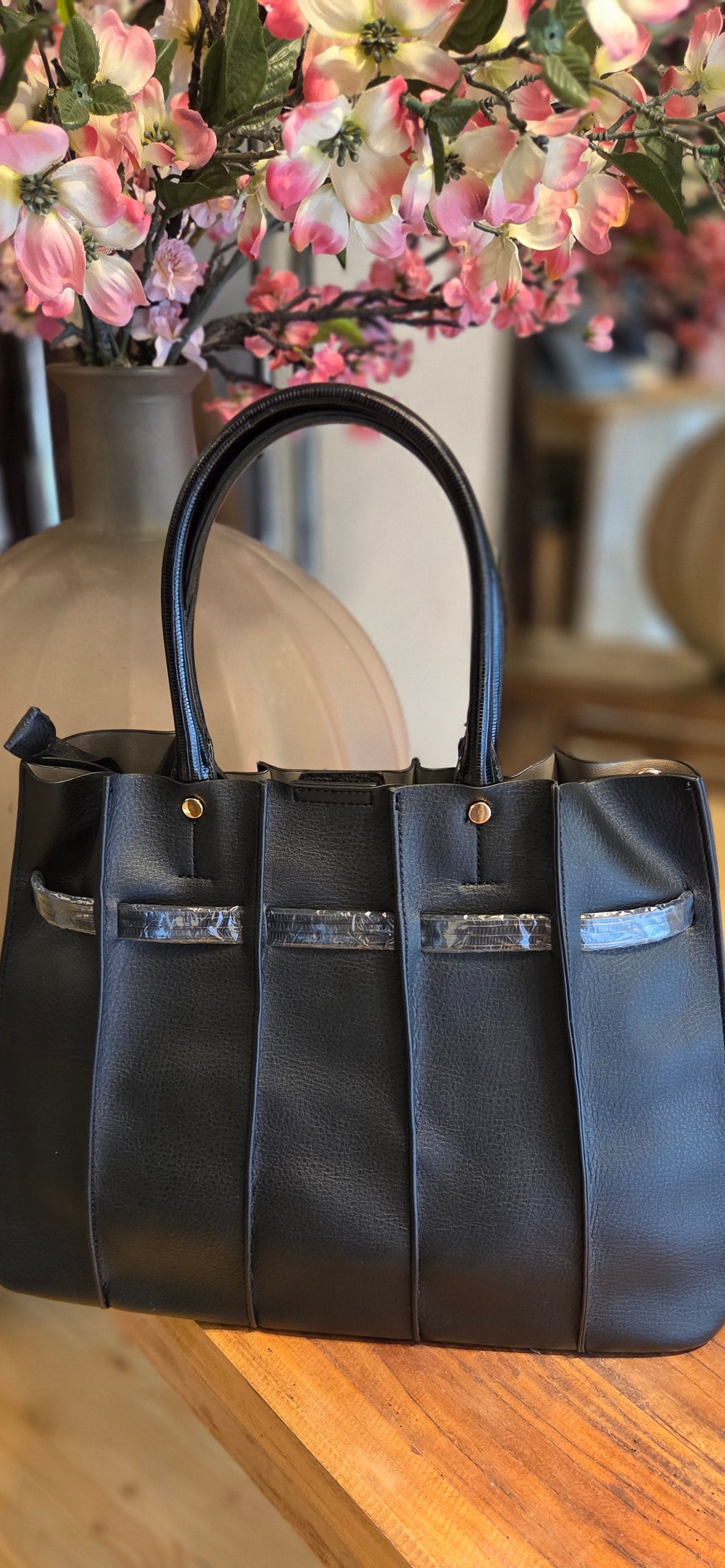Zwarte Tas faux leather