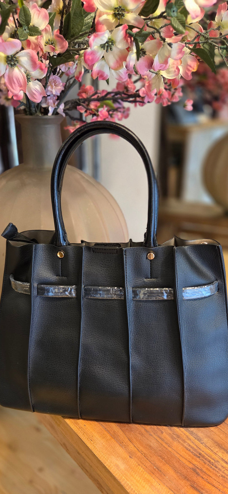 Zwarte Tas faux leather
