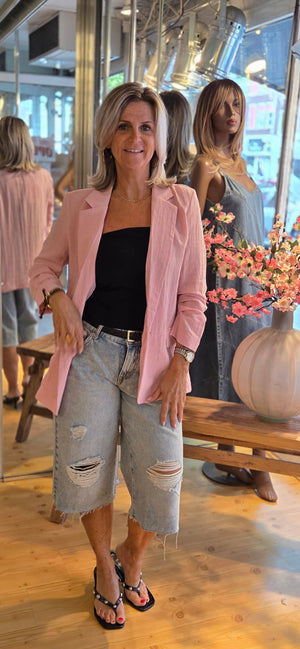 Linnenblazer roze
